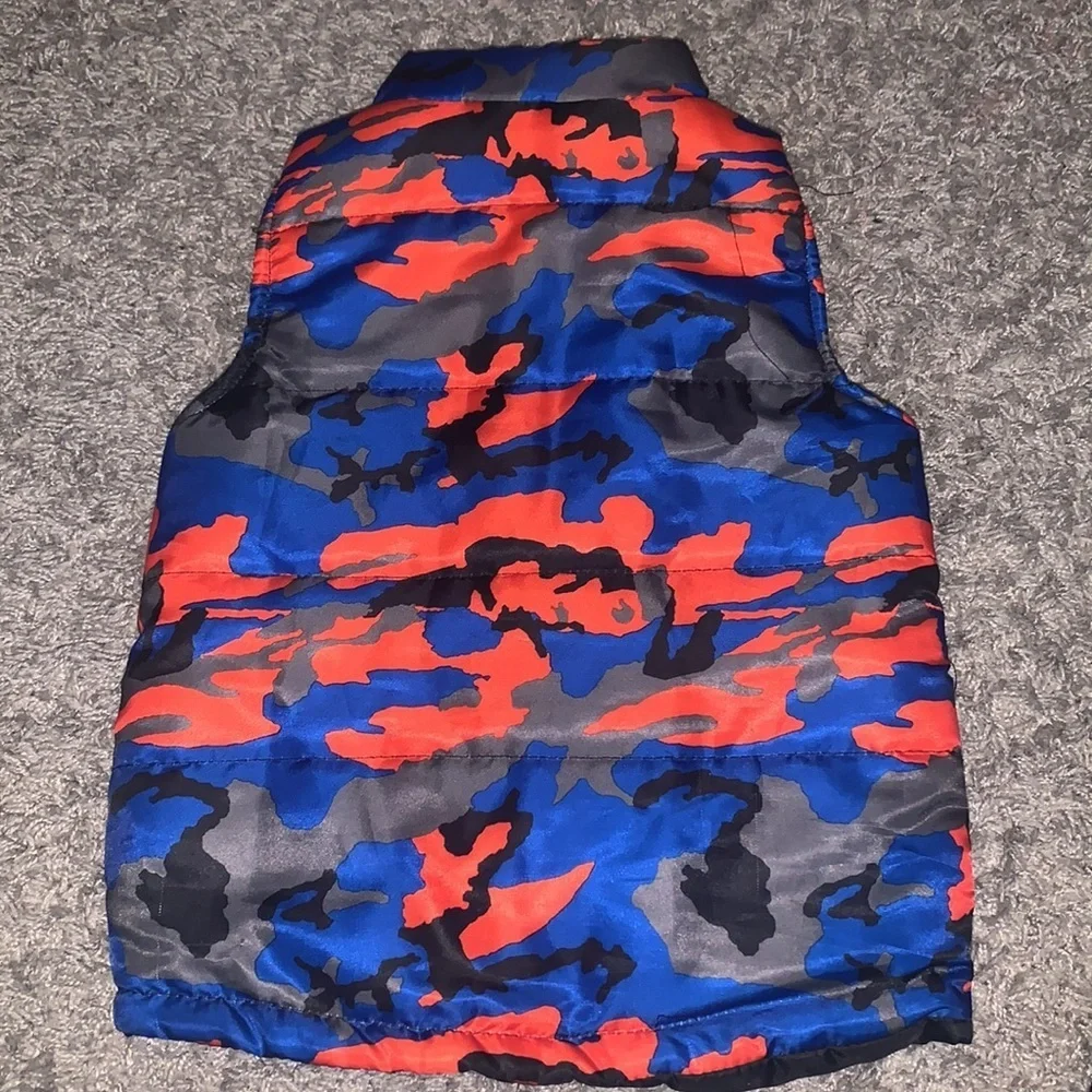 Rocawear puffer‎ vest orange & blue camouflage, size 2T